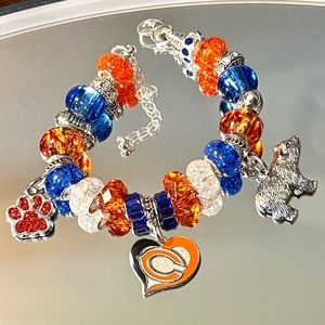 Chicago Bears Beaded Charm Bracelet